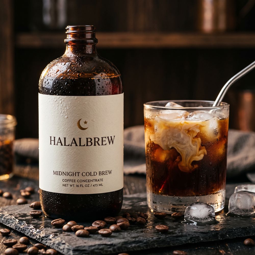 Midnight Cold Brew — amber glass bottle of cold brew concentrate
